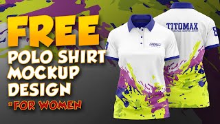 FREE POLO SHIRT MOCKUP DESIGN WOMEN TSHIRT MOCKUP PSD [upl. by Sayer]