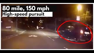 Disqualified Driver Leads Police On 80Mile 150 MPH Pursuit [upl. by Haroldson]