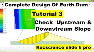 Tutorial 3Complete Design Earth Dam Check Slopes After Construction Condition Rocscience Slide 6 [upl. by Alyal]