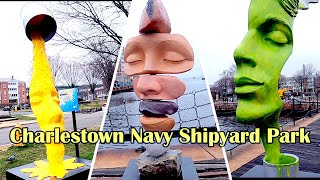 🚶Walking TourCharlestown Navy Shipyard Park to Bunker Hill MA [upl. by Aicilak85]