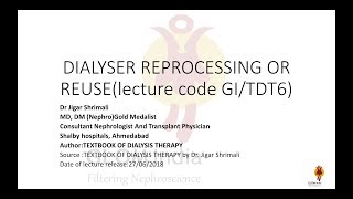 DIALYSER REPROCESSING OR REUSE [upl. by Idnal128]