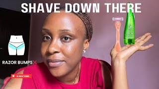 HOW TO SHAVE DOWN THERESHAVINGBIKINI LINEprevent razor bumps FEMININEHYGIENE TIPSVAGINA SHAVING [upl. by Greeley854]