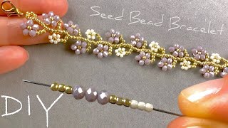 Easy Daisy Bracelet Tutorial Beaded Jewelry Making  Beaded Bracelet Tutorial [upl. by Atselec115]