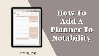 How To Add Digital Planners To Notability  Insert A Notability Planner Tutorial [upl. by Merl361]