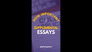 Dont overlook the power of supplemental essays [upl. by Dmitri153]