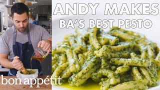 Andy Makes BAs Best Pesto  From the Test Kitchen  Bon Appétit [upl. by Niliac]