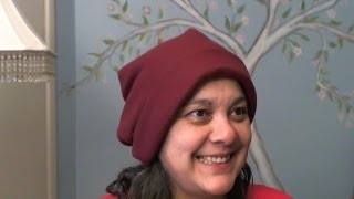 Easy to sew fleece slouchy beanie only 1 piece in half an hour [upl. by Ecnahoy]