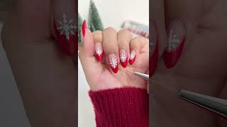 Pick some snowflakes on my tips❄️🧣🎄 nails naildesigns [upl. by Felicia]