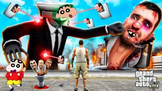 FRANKLIN Upgraded Into Ultimate TV Man To Fight Skibidi Toilet Shinchan In GTA 5 1 [upl. by Kendell873]