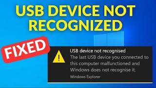 USB Device Not Recognized Troubleshooting amp Fixes for Windows [upl. by Presber]