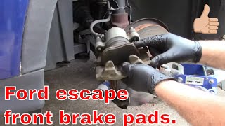 20132019 Ford Escape front brake pad replacement Step by step [upl. by Lammond342]