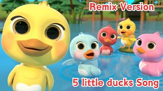 5 Little Ducks Remix Learn Colors Song  Nursery Rhymes amp Kids Songs [upl. by Hegarty]