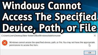 Fix Windows Cannot Access Specified Device Path or File You May Not Have Appropriate Permissions [upl. by Irby]