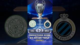 Predic Score CELTIC Vs CLUB BRUGGE KV MatchDay 5 by Soccer Table ucl uefa football [upl. by Ahsiekit826]