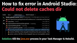 How to fix error Could not delete caches dir in Android Studio  IntelliJ IDEA [upl. by Caddaric]