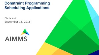 Product Training webinar Constraint Programming Scheduling Applications [upl. by Byram]