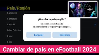 Cómo cambiar de país en eFootball 2024 Móvil  Cambiar región en eFootball 2024 [upl. by Hairem]