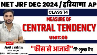 Class 14  MEASURE OF CENTRAL TENDENCY  निःशुल्क बैच  ANKIT SIR  NET JRF  GEOGRAPHY  HPSC [upl. by Yrevi]