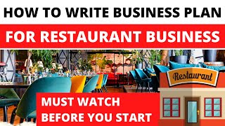 How to Write a Business Plan to Start a Restaurant Business [upl. by Imrots925]