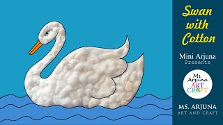 How to make swan with Cotton  Cotton craft  Cotton pasting Activity [upl. by Atul598]