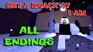 ROBLOX  Get A Snack At 1 AM  ALL Endings [upl. by Akkeber584]