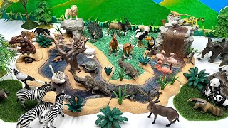 DIY Safari Long River Diorama For Animals  Deer Camel Lion Tiger Leopard snake [upl. by Evetta]