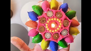 Diya Decoration ideas  Diya stand making ideas [upl. by Landon]