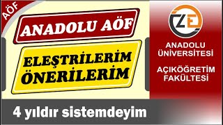 AÖF Sistemi Eleştrilerim Önerilerim Anadolu Üniversitesi Açıköğretim Fakültesi [upl. by Beaudoin]