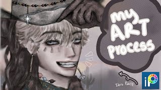 My Drawing Process ♡◇♤  Brushes Techniques Tips and more [upl. by Matelda]