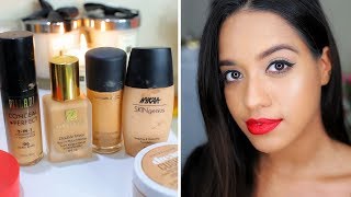 Top 5 Foundations For Indian Skin Tone  2017 Favourites [upl. by Eeliram]