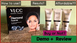 VLCC Diamond Facial Kit Demo amp Review  Step by Step facial at home [upl. by Anrapa626]