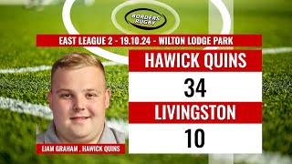 EAST LEAGUE 2 POST MATCH REACTION  HAWICK QUINS v LIVINGSTON [upl. by Bessy154]