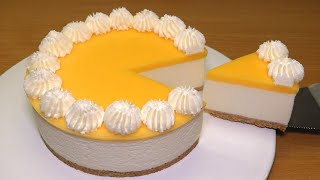 NoBake Lemon Cheesecake  Lemon Yogurt Cheesecake  Lemon Curd Topping [upl. by Aerua]