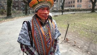 Amazon Native Explores The Streets Of NYC  BBC NEWS [upl. by Gersham164]