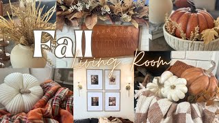 Fall Living Room Decorate with me for Autumn 2024 Lots of pumpkins decorating ideas mantel decor [upl. by Enirol]