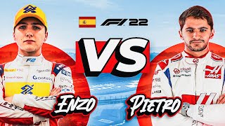 Duelo ÉPICO no F1 22 Barcelona GP Enzo x Pietro Fittipaldi [upl. by Hatokad]