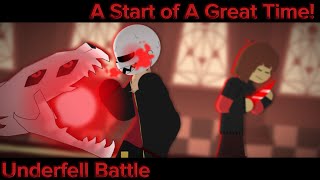 Underfell Sans Battle A Start of a Great Time stick nodes pro animation [upl. by Ujawernalo]