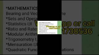 SELECTED TOPIC FOR MATHEMATICS WASSCE 2024 [upl. by Lemuela]