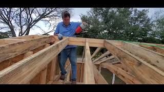 Installing Roof Rafters For A Garage [upl. by Sosthena]