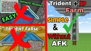 How To Make Simple Trident Farm in Minecraft pe and java 119 Minecraft Simple Trident Farm [upl. by Matthaeus]