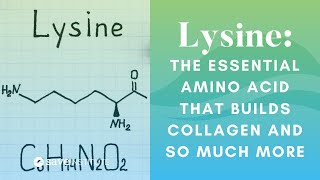 Lysine The Essential Amino Acid That Builds Collagen And So Much More [upl. by Aikemit425]