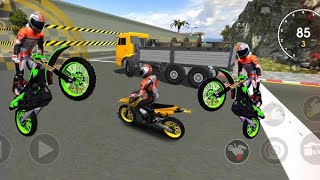 Xtreme Motorbikes stunts Green Motor Racing Bike Motocross game 1 Best game Android IOS Gamepla [upl. by Brinkema739]