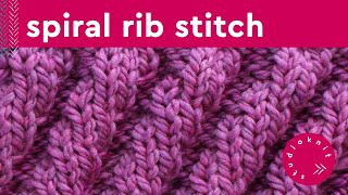 Diagonal Spiral Rib Stitch Knitting Pattern for Beginners [upl. by Nohtiek]