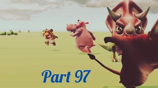 The animals fighting run video game The animal was rabbit tiger rhinoceros hippopotamus part 97 [upl. by Eiba]