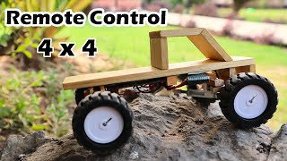 How To Make RC Car  Homemade remote control Car  RC 4WD rccar rc4wd [upl. by Nich]