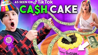 CASH Cake 💲 Mikes 13th Bday 🤑 FV Family Tik Tok 💰 Money Birthday Hack [upl. by Brenn]