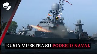 DESFILE NAVAL MILITAR RUSO con Vladimir Putin [upl. by Melan]