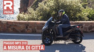 Piaggio MP3 310 2025 la prova del nuovo scooter a tre ruote pensato per la città [upl. by Warfield]