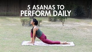 5 Yoga Asanas You Should Do Daily  Yoga  Fit Tak [upl. by Lander]