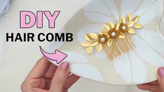 EASY DIY Wedding Hair Accessory Tutorial  How to Make a Bridal Hair Comb  Handmade Flower Comb [upl. by Ephraim339]